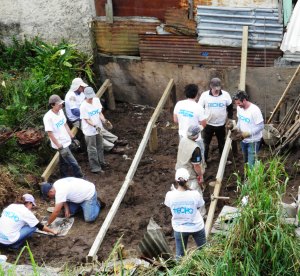 laying foundation for Juan Jesus' new house