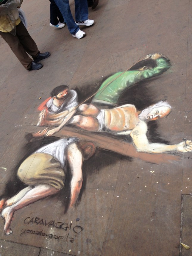 Sidewalk in downtown Bogota