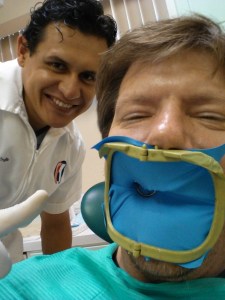 One of my colleagues field tests dentistry services with Dr. Quintana and his associates