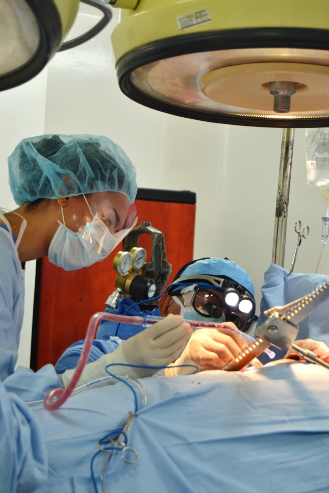 Dr. Salgua assists Dr. Barbosa