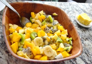 salad made of exotic fruits