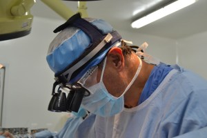Dr. Barbosa models his new headgear.