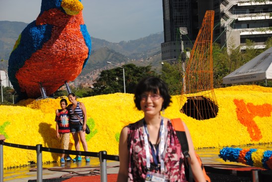 Festival of Flowers displays in Plaza Mayor